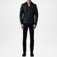 black kole leather biker jacket men's