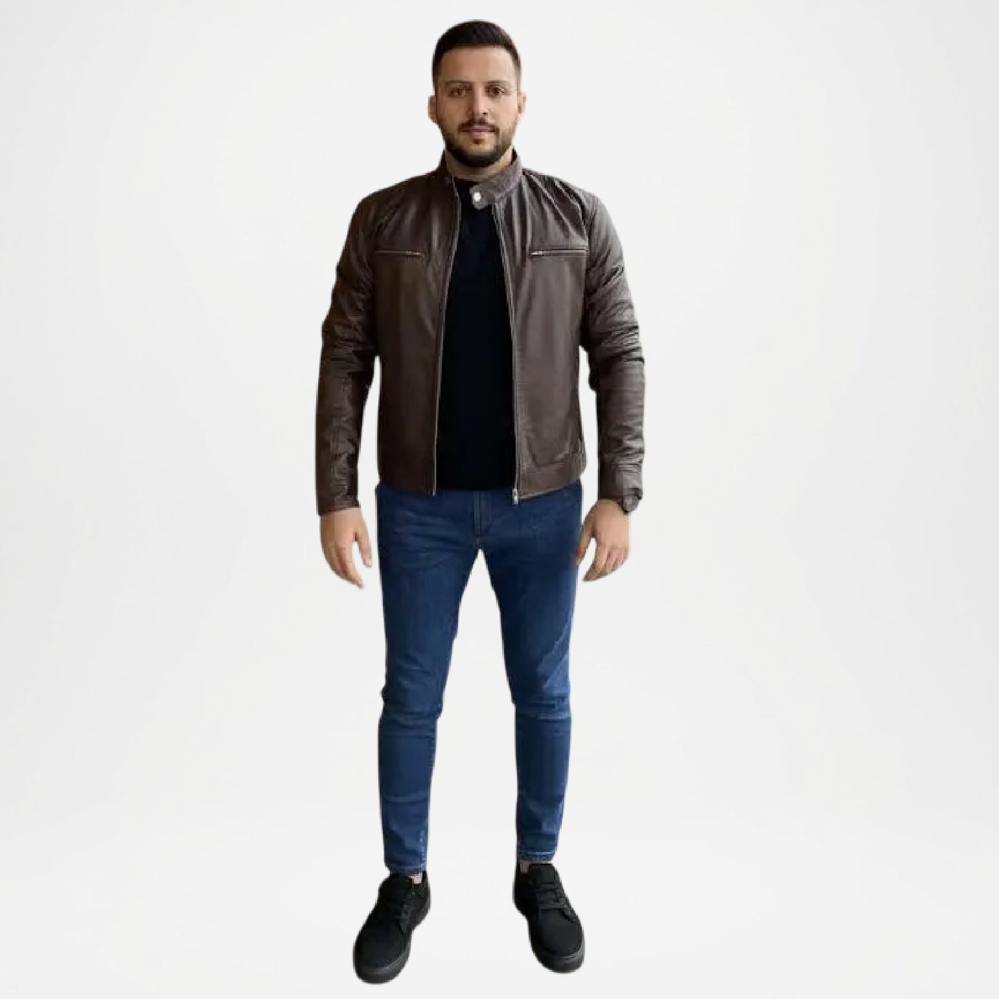 brown leather motorcycle jackets for men