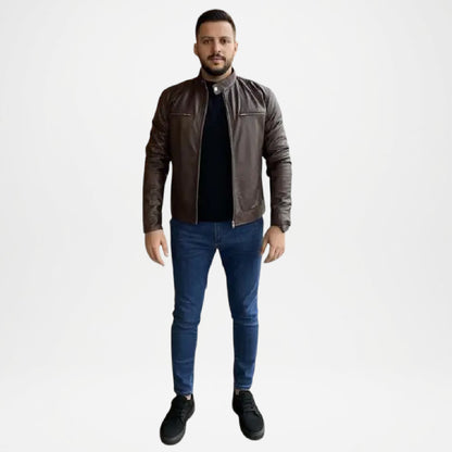 brown leather motorcycle jackets for men