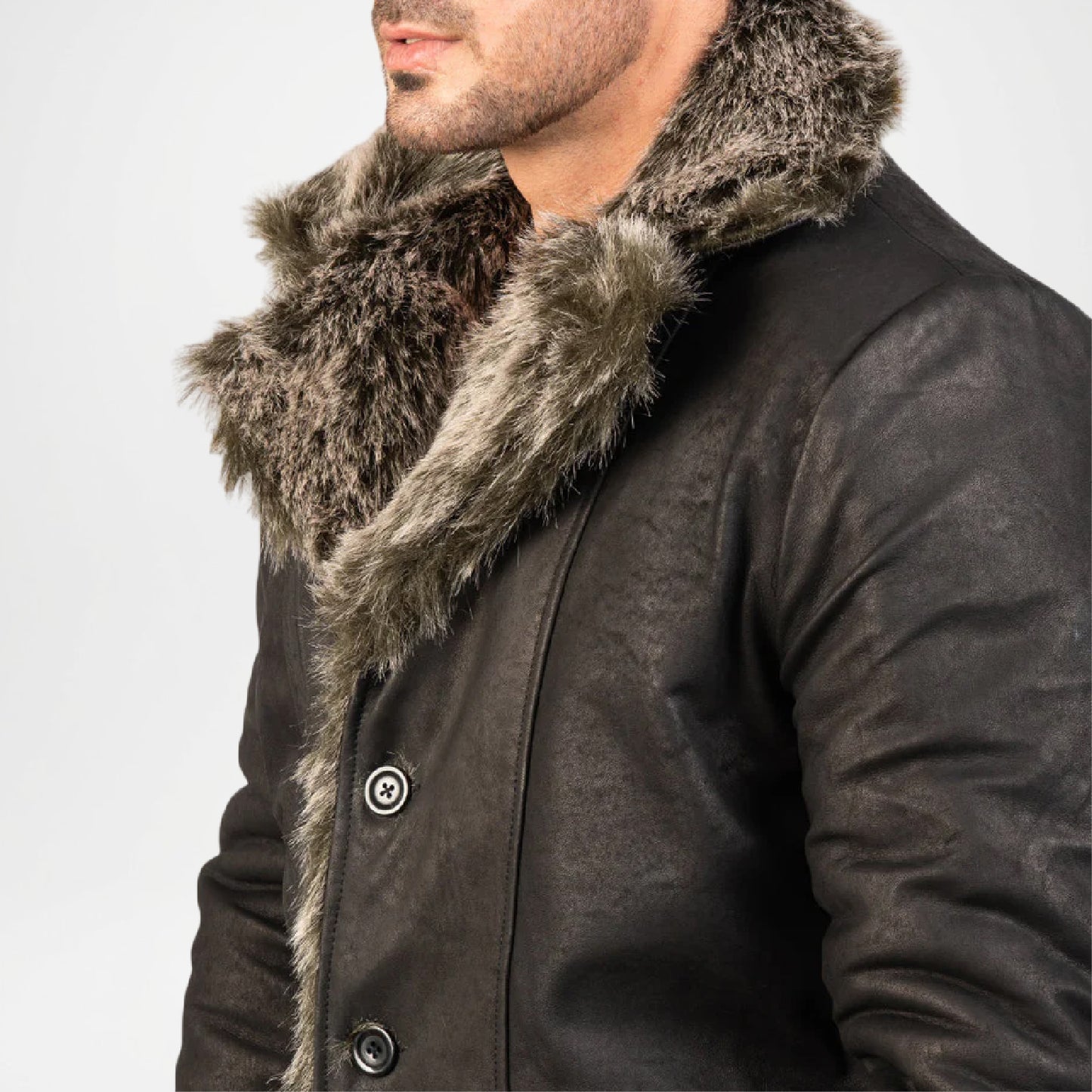 black fur coat mens