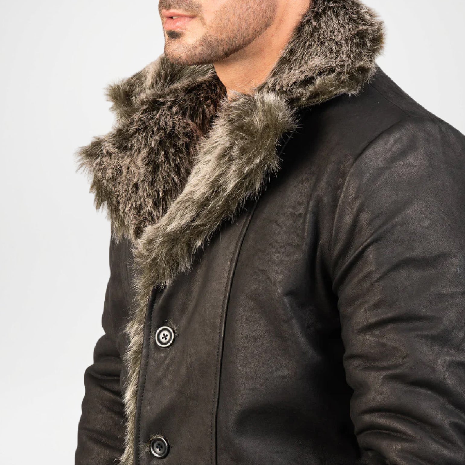 black fur coat mens