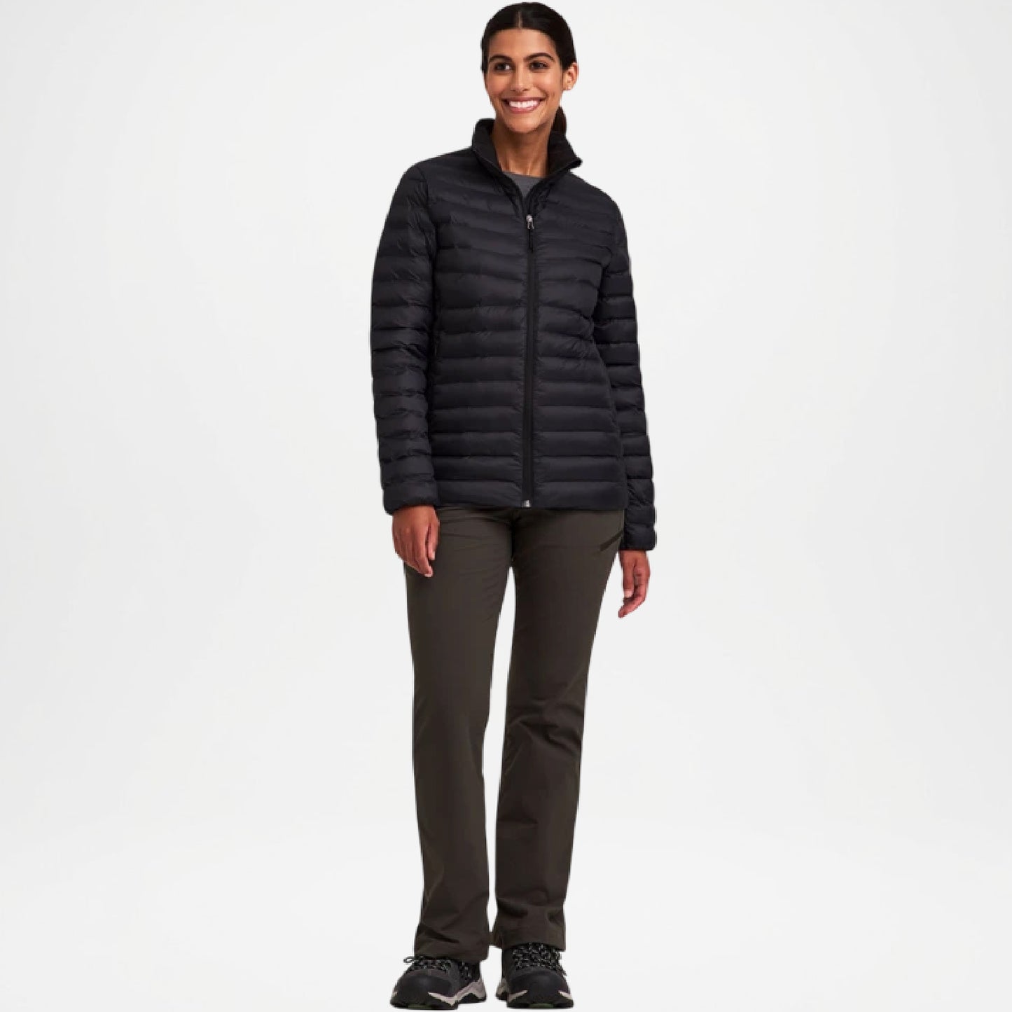Black Insulated Puffer Jacket for Women