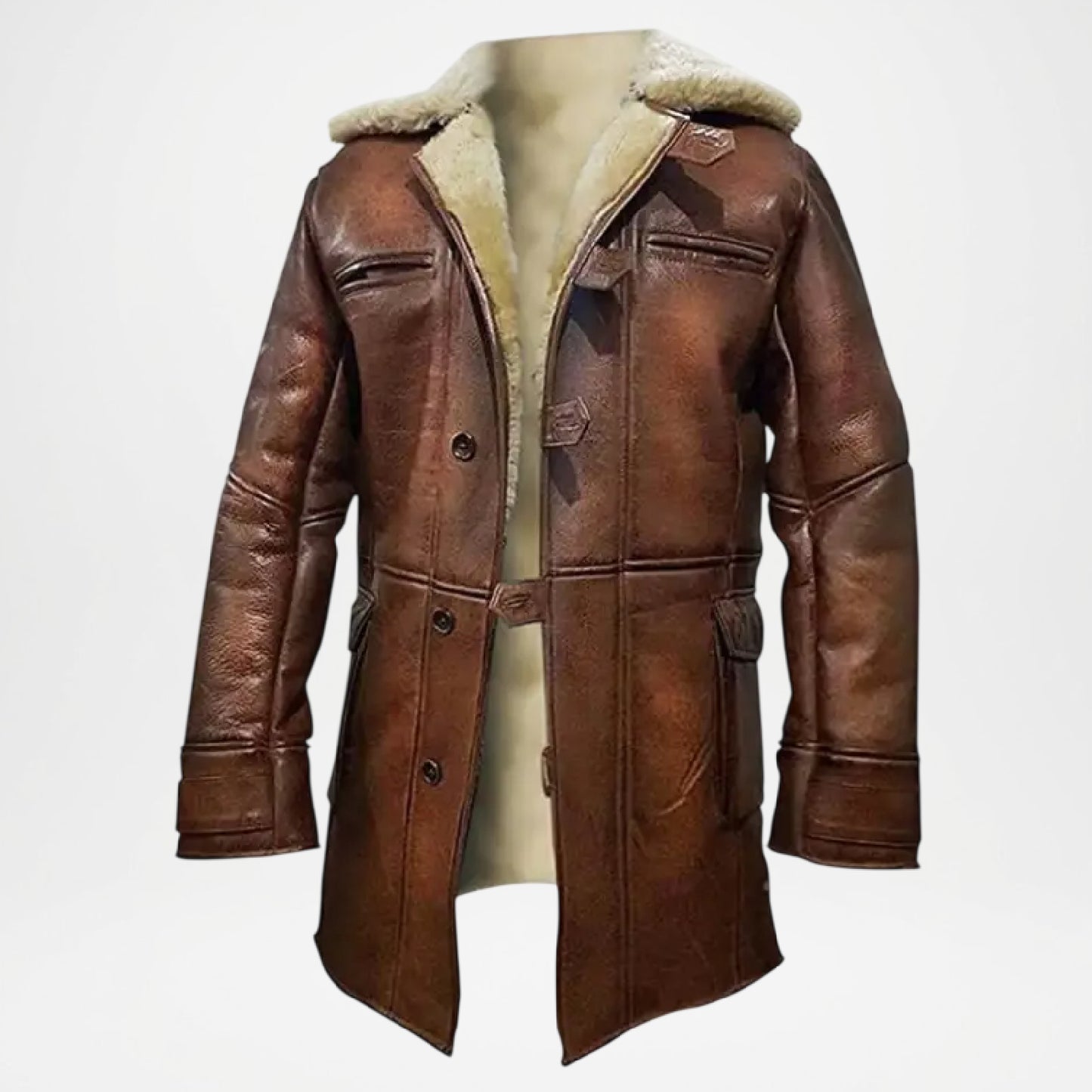Vintage Men’s Brown Shearling Leather Fur Jacket