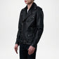 kole leather biker jacket all black