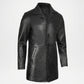 Men’s Black Leather Car Coat Modern Fit