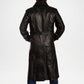 Hooligan Men’s Black Leather Trench Coat