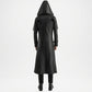Huntsman Men’s Black Hooded Leather Trench Coat
