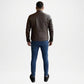 brown faux leather moto jacket men