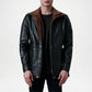 Men’s Black Quilted Leather Trench Coat