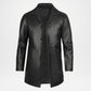 Men’s Black Leather Car Coat Modern Fit