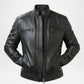men's black leather racing jacket