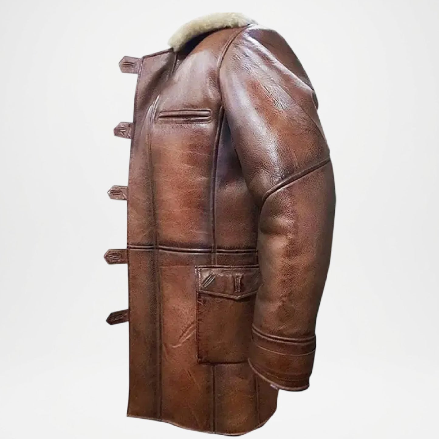 Vintage Men’s Brown Shearling Leather Fur Jacket