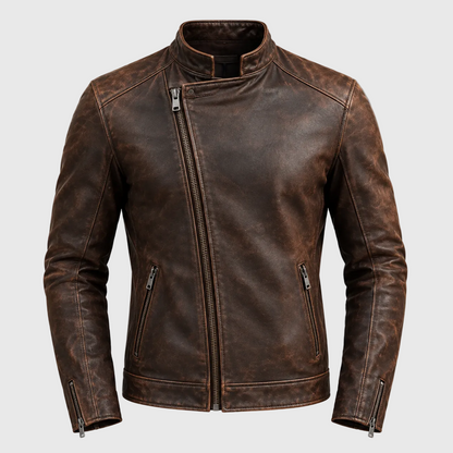 Brown leather vintage jacket