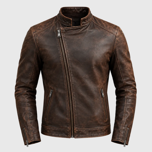 Brown leather vintage jacket