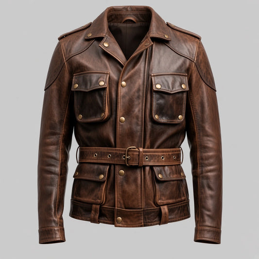 Men's Vintage Leather Biker Jacket