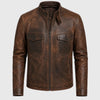 retro leather jacket men 
