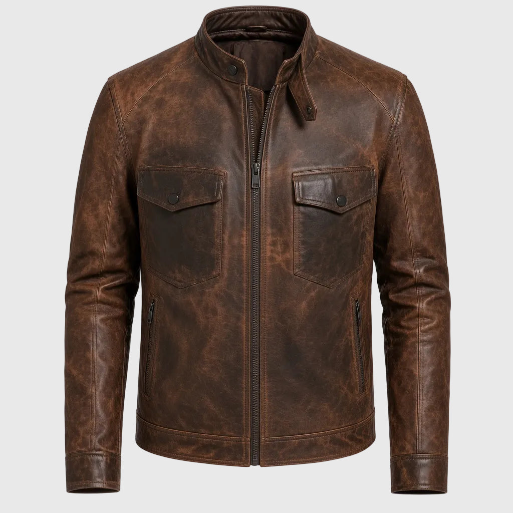 retro leather jacket men 