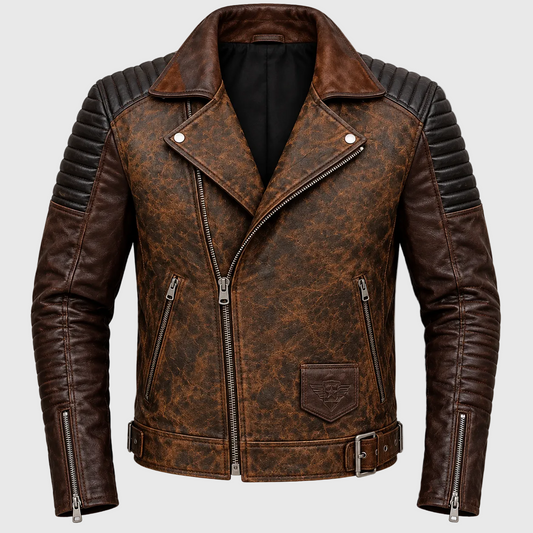vintage biker leather jacket