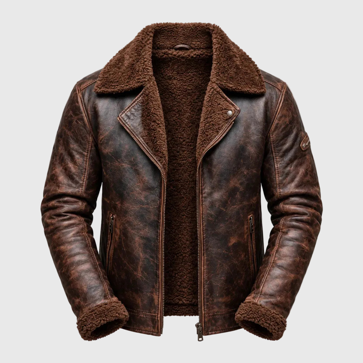 Vintage Shearling Leather Jacket 