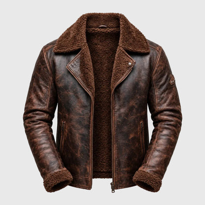 Vintage Shearling Leather Jacket 