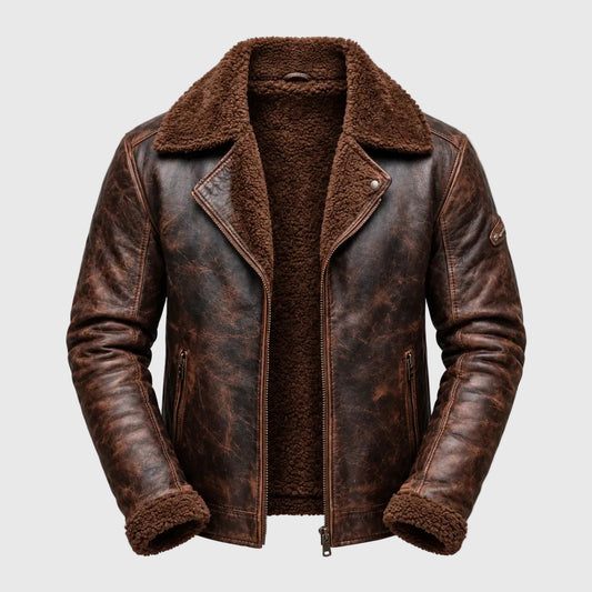 Vintage Shearling Leather Jacket 