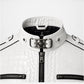 White Crocodile Leather Jacket for Men with crocodile texture details