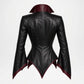 back view of black witch leather jacket 