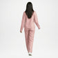 Baby Pink Faux Leather Mock Neck Co-Ord Set back view