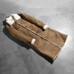 The Alina Shearling Women's Brown Long Coat - Image 5