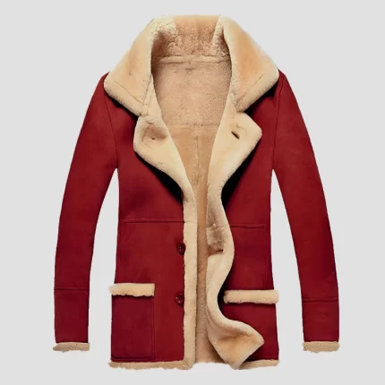 mens red shearling coat