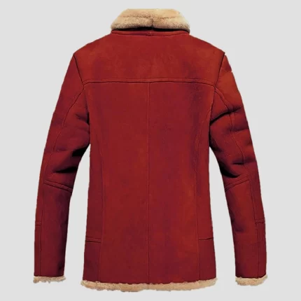 red shearling coat mens