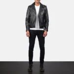 The Allaric Versatile Mens Alley Black Moto Jacket - Image 5