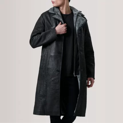 black shearling coat