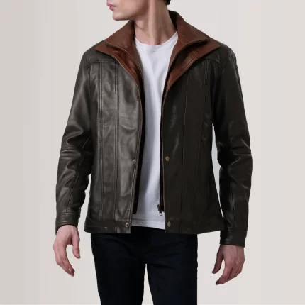 brown leather jacket for men