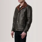 Klen Dark Brown Vintage Mens Leather Jacket - Image 5
