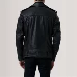 The Kole Men's Black Rider Sheepskin Leather Jacket - Image 4