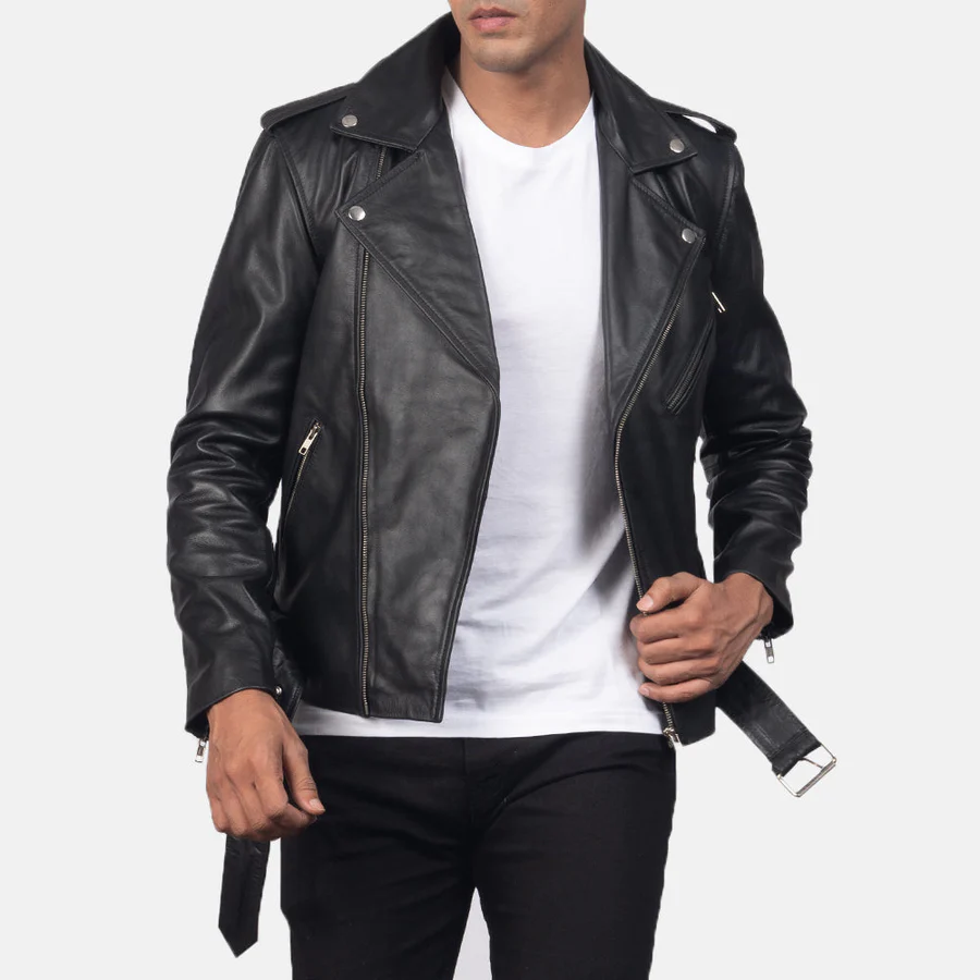 The Allaric Versatile Mens Alley Black Moto Jacket - Image 6