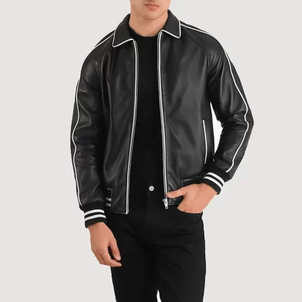 black varsity jacket