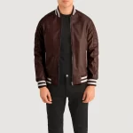 maroon mens leather jacket