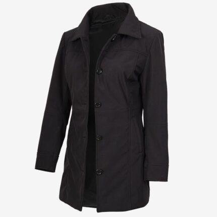 Women's Black Car Coat