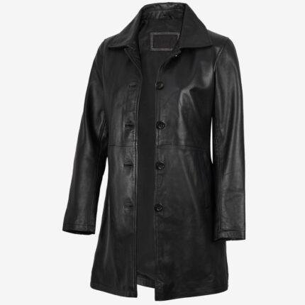 Women's Leather Car Coat