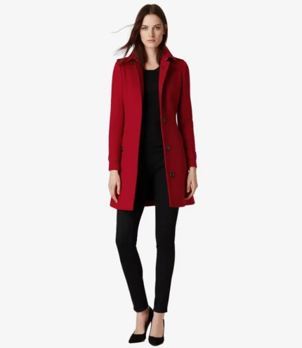 red wool winter coat