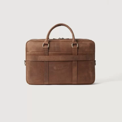 vintage brown leather briefcase