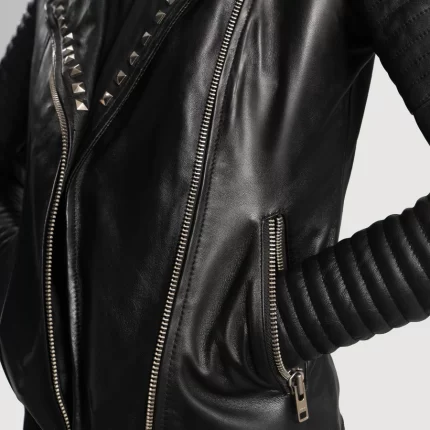 Women's Black Biker Jacket