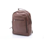 Trio Tan Leather Laptop Backpack For Men - Image 2