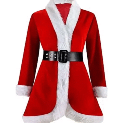 women's santa costume red coat